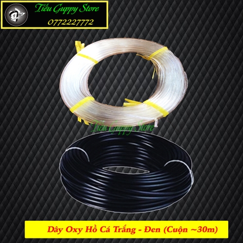 1m Dây Oxy Hồ Cá Loại Tốt - Có 2 màu Trắng và Đen - Kích cỡ 4mm và 5mm