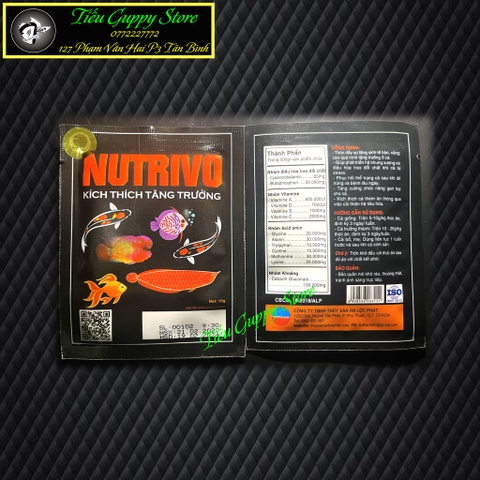 NUTRIVO - Thức Ăn Bổ Sung, Kích Thích Tăng Trưởng cho Cá