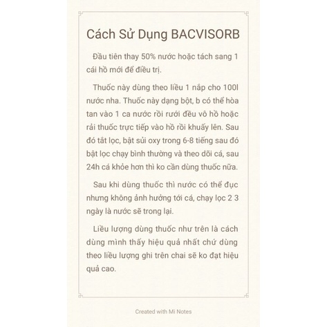 BACVISORB - Phòng và Hỗ Trợ Cá Bị Virus, Vi Khuẩn