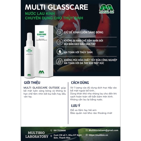 MULTI GLASS CARE inside/outside | Dung Dịch Tẩy Cặn Canxi, Nước Lau Kính| Chuyên Dụng Cho Bể Thủy Sinh Cá Cảnh