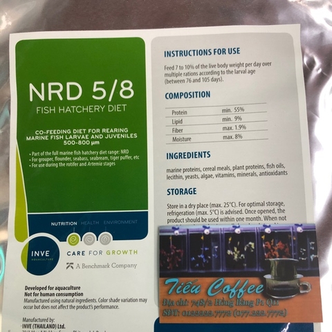 Cám INVE 5/8 - thức ăn dinh dưỡng dành cho cá (trọng lượng 1kg và 3kg)