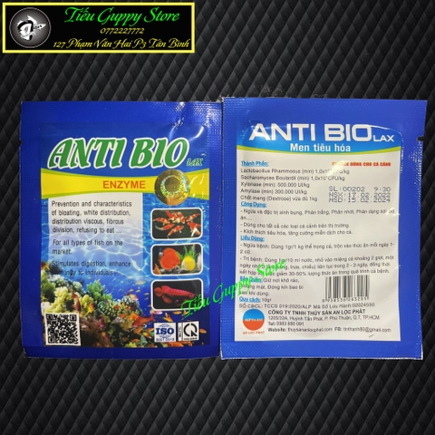 Anti bio - Men Tiêu Hóa Kích, Tăng Cường Hệ Miễn Dịch Cho Cá