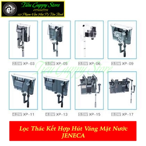 Lọc Thác Treo JENECA Kết Hợp Hút Váng Mặt Nước Hồ Cá XP-03, XP-05, XP-06, XP-07, XP-08, XP-09, XP-011, XP-013
