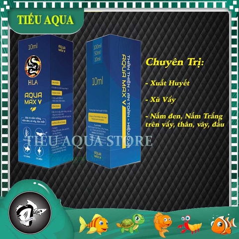 AQUA MAX V - Chuyên Sử Dụng Trong Các Trường Hợp Cá Bị Xù Vẩy, Xuất Huyết, Nấm Trắng