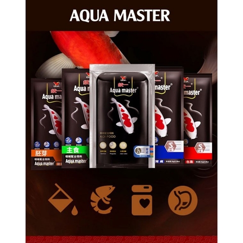 Thức Ăn Cá KOI AQUAMASTER - Thức Ăn Cao Cấp cho Cá Koi | Color Enhacer - Growth - Hi Growth - Staple (Bao 5kg)