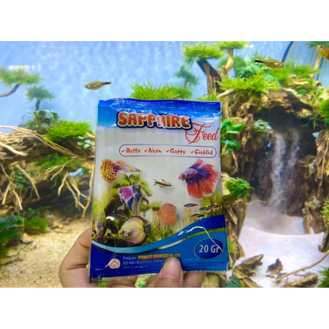 Cám Sapphire Feed - Thức Ăn Chuyên Dụng Cho Cá Cảnh Nhỏ (Guppy, Betta, Neon, Bình Tích....)