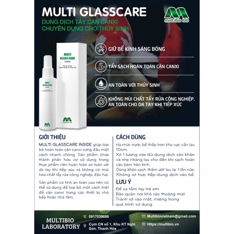 MULTI GLASS CARE inside/outside | Dung Dịch Tẩy Cặn Canxi, Nước Lau Kính| Chuyên Dụng Cho Bể Thủy Sinh Cá Cảnh