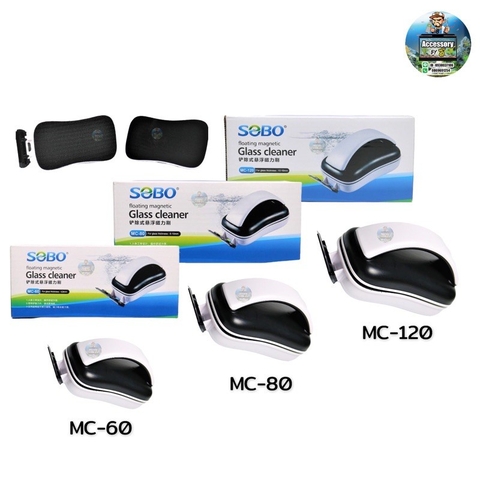 Nam Châm Chùi Kính hồ cá loại Tốt kết hơp Cạo Rêu SOBO MC-60, MC-80, MC-120, MC-200