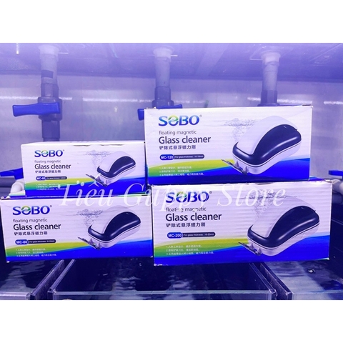 Nam Châm Chùi Kính hồ cá loại Tốt kết hơp Cạo Rêu SOBO MC-60, MC-80, MC-120, MC-200
