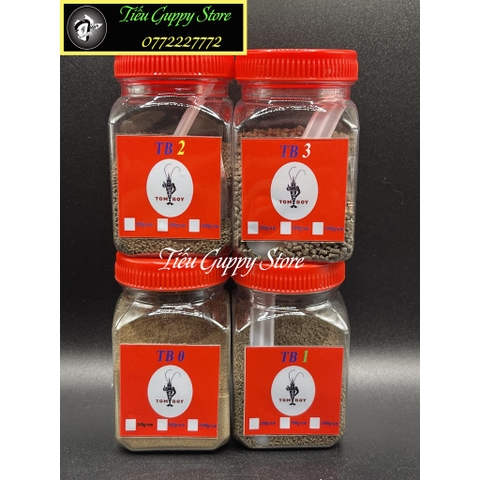 Hủ 50gram Cám TOMBOY TB0 - TB1 - TB2 - TB3 Dạng Chìm và Nổi - Thức Ăn Tốt và Rẻ cho cá Vàng, Betta, Guppy, Crayfish...