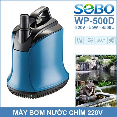 Máy Bơm Chìm Hút Đáy 360 độ chạy êm, hạn chế tiếng ồn SOBO WP-100D, WP-200D, WP-300D, WP-500D, WP-700D