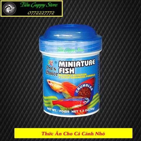 Thức Ăn Cho Cá Cảnh Nhỏ Miniature Fish Pro's Choice - Dạng Hạt Nổi - Giúp Cá Phát Triển và Lên Màu