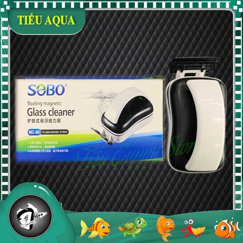 Nam Châm Chùi Kính hồ cá loại Tốt kết hơp Cạo Rêu SOBO MC-60, MC-80, MC-120, MC-200