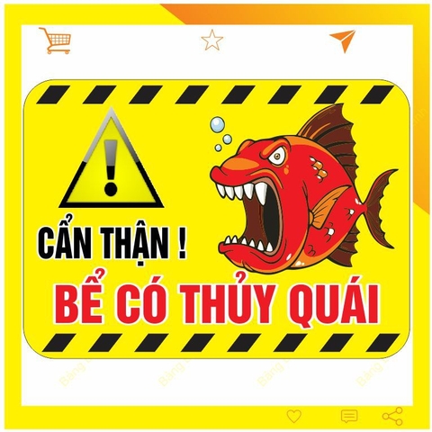 Decal Cảnh Báo Vui Nhộn Dán Hồ Cá
