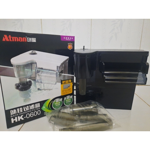 Lọc Thác ATMAN HK0100 HK0300 HK0400 HK0600 - Lọc Treo Hồ Cá Đa Năng, Kiểu Dáng Đẹp, Có Hút Mặt