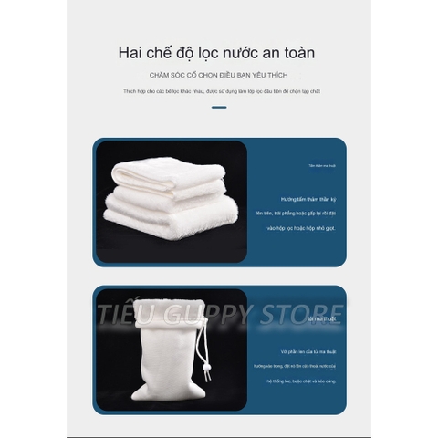 Túi Lọc Hồ Cá 2 Lớp Cao Cấp Nhiều Kích Cỡ, Lọc Cặn Bẩn, Có dây kéo