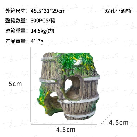 Mô Hình Thùng Gỗ Nhỏ Trang Trí Bể Cá, Tiểu Cảnh, Terrarium, Hòn Non Bộ