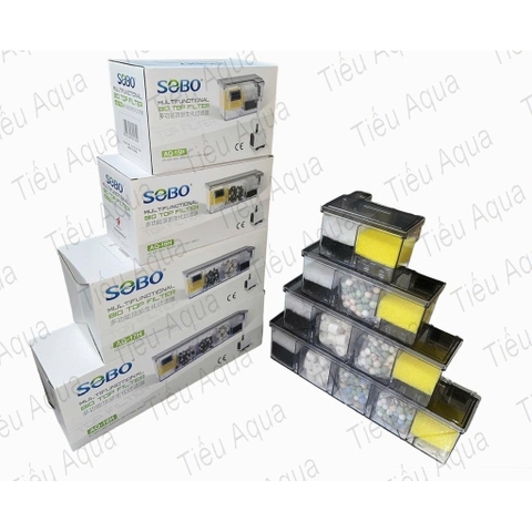 Lọc Tràn Thế Hệ Mới của Sobo - Tích Hợp Máy Bơm và Tặng Kèm theo Nhiều Vật Liệu Lọc AQ16H, AQ17H, AQ18H, AQ19H