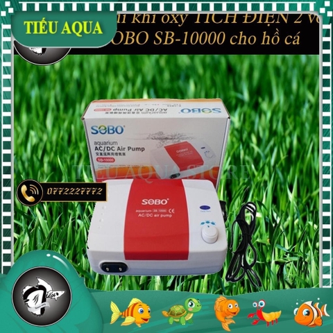 Máy sủi khí oxy TÍCH ĐIỆN 2 vòi SOBO SB-10000 cho hồ cá