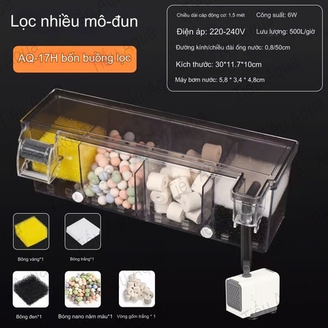 Lọc Tràn Thế Hệ Mới của Sobo - Tích Hợp Máy Bơm và Tặng Kèm theo Nhiều Vật Liệu Lọc AQ16H, AQ17H, AQ18H, AQ19H