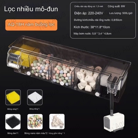 Lọc Tràn Thế Hệ Mới của Sobo - Tích Hợp Máy Bơm và Tặng Kèm theo Nhiều Vật Liệu Lọc AQ16H, AQ17H, AQ18H, AQ19H