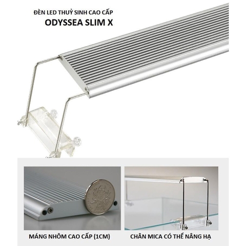 Đèn Led Cao Cấp ODYSSEA SLIM X - Ánh Sáng 10000k Có Tăng Giảm Ánh Sáng Cho Hồ Thủy Sinh, Hồ Cá Cảnh
