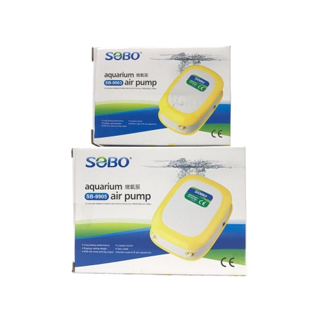Máy Sủi Oxy SOBO Hồ Cá 1 vòi SB-9903 và 2 vòi SB-9905 - Máy Chạy bền và êm