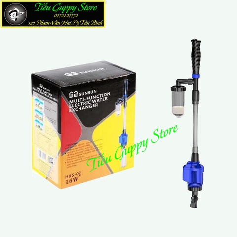 Máy Hút Cặn Hồ Cá Sunsun HXS-02 (16W - 800L/H - 1.6M) - Dụng Cụ Vệ Sinh Bể Cá Dùng Điện