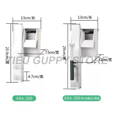 Lọc Thác Cao Cấp Sunsun XBA 200, XBA 300, XBA 500 có Tích Hợp Lọc Váng Chuyên Dụng Cho Bể Cá, Hồ Thủy Sinh