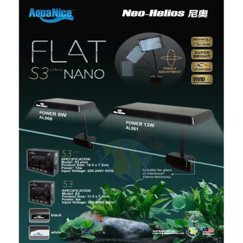 Đèn Led Neo Helios FLAT S3 Plus Nano Chuyên Dụng Cho Hồ Thủy Sinh, Hồ Cá Nhỏ