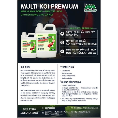 1 lít Vi Sinh Multi-Koi - Vi Sinh Chuyên dụng cho Hồ Cá Koi đến từ cty MULTIBIO