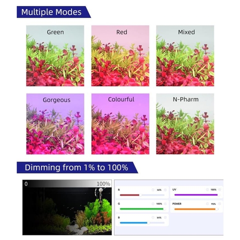 Đèn Led Week Aqua Mini 9Pro RGB và UV - Điều khiển bằng App Điện Thoại