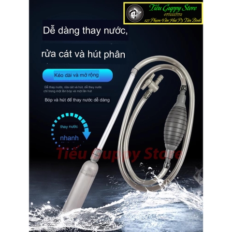 Bơm Tay Thay Nước có khóa Loại Tốt - Dụng Cụ Vệ Sinh Hồ Cá
