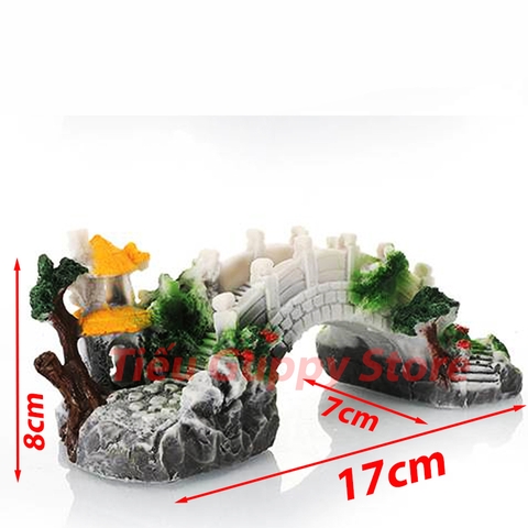 Mô Hình Tiểu Cảnh Cầu Đá Trang Trí Bể Cá Cảnh, Hồ Thủy Sinh, Bể Terarium, Bán Cạn, Bonsai
