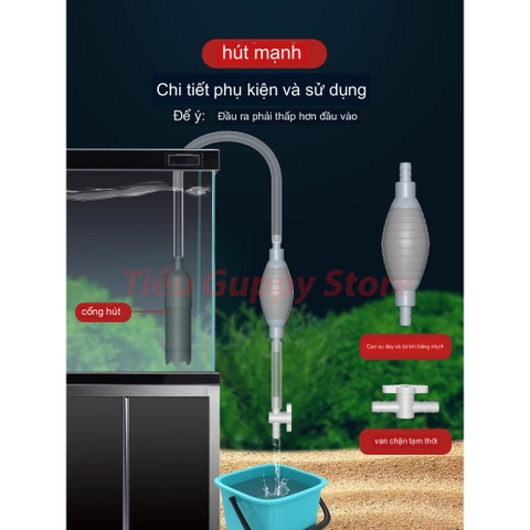 Bơm Tay Thay Nước có khóa Loại Tốt - Dụng Cụ Vệ Sinh Hồ Cá