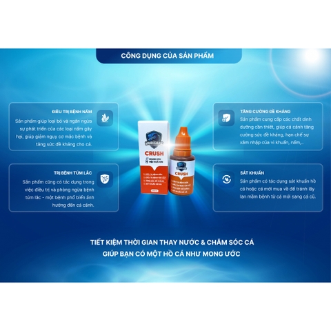 Hodicare Crush - Dung Dịch Kháng Nấm, Túm Lắc, Sát Trùng Cá Mới, Tăng Sức Đề Kháng