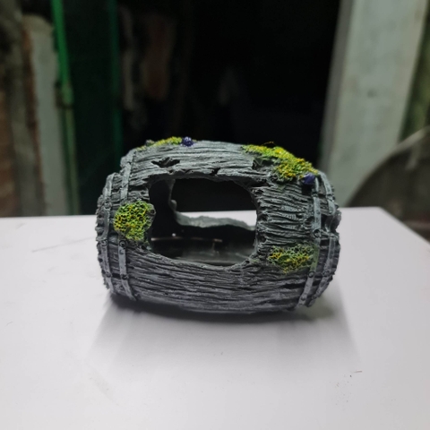 Mô Hình Thùng Gỗ Bể - Trang trí Hồ Cá, Tạo tiểu cảnh, Hang ẩn nấp, trú ẩn cho cá cảnh