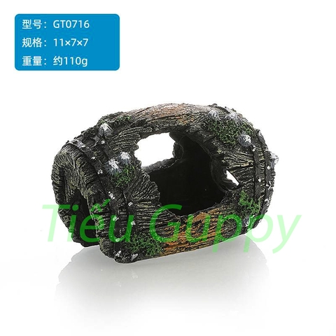 Mô Hình Thùng Gỗ Bể - Trang trí Hồ Cá, Tạo tiểu cảnh, Hang ẩn nấp, trú ẩn cho cá cảnh