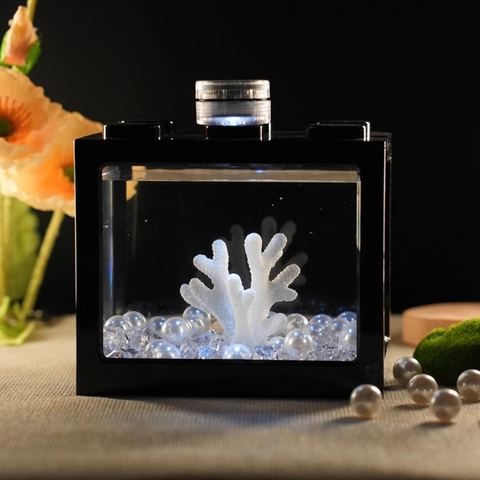 Hồ Cá Lego - Hộp Nhựa Lắp Ráp Có Thể Trang Trí Bàn Học, Bàn Làm Việc