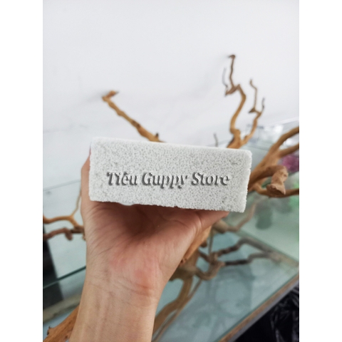 Sứ Vuông - Sứ Gạch Trắng - Sứ Tàu Hủ - Kích Thước 4.3x10.5x10.5cm - Vật liệu lọc cho hồ