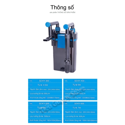 Máy Lọc Treo MARINE KY300, KY400, KY500, KY600 - Kiểu dáng đẹp và nhỏ gọn