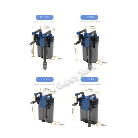 Máy Lọc Treo MARINE KY300, KY400, KY500, KY600 - Kiểu dáng đẹp và nhỏ gọn