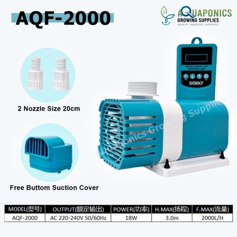 Máy Bơm Chìm Chống Giật SOBO AQF Kèm Bảng Điều Khiển Điện Tử, Công Suất từ 1500L/H --> 12000L/H