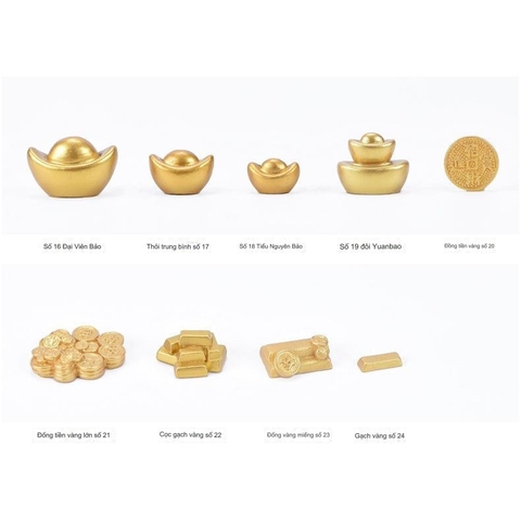 Mô Hình Thỏi Vàng, Tiểu Cảnh Đồng Vàng, Lư Vàng - Mô Hình Trang Trí Hồ Cá, Chậu Sen đá, Bonsai, Terrarium (ZC-323)