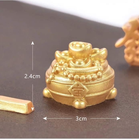 Mô Hình Thỏi Vàng, Tiểu Cảnh Đồng Vàng, Lư Vàng - Mô Hình Trang Trí Hồ Cá, Chậu Sen đá, Bonsai, Terrarium (ZC-323)