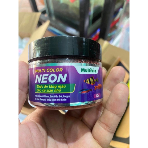 Cám Multibio Multi Color Neon - Thức Ăn Tăng Màu cho các loại cá cảnh nhỏ: Neon, Bảy Màu, Mún, Hồng kim...