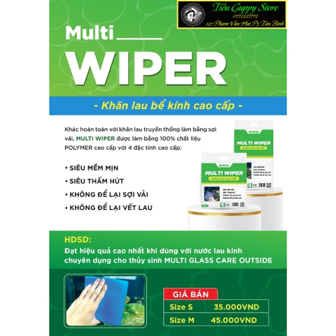 Khăn Lau Hồ Kính Cao Cấp Multi Wiper - Siêu mịn, Siêu Thấm Hút, Ko để lại vết lau