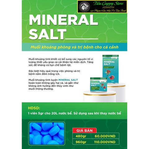 Multibio Multi Color Mineral Salt - Muối Khoáng Phòng Bệnh cho cá cảnh
