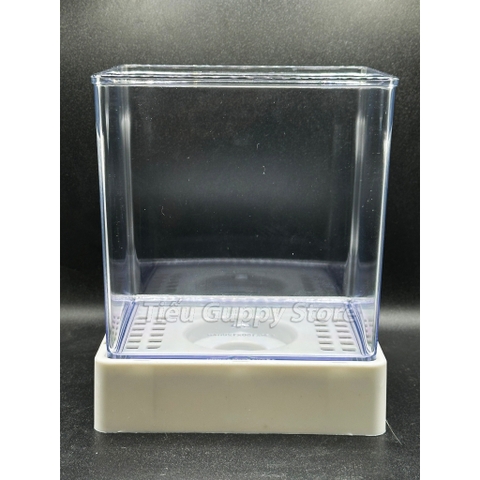 Keo Betta Trong Suốt 15x12x15cm - Keo Show Nhựa Chất Liệu Cao Cấp Tích Hợp nuôi cá Betta, Guppy, Cá Cảnh nhỏ, Tiểu Cảnh