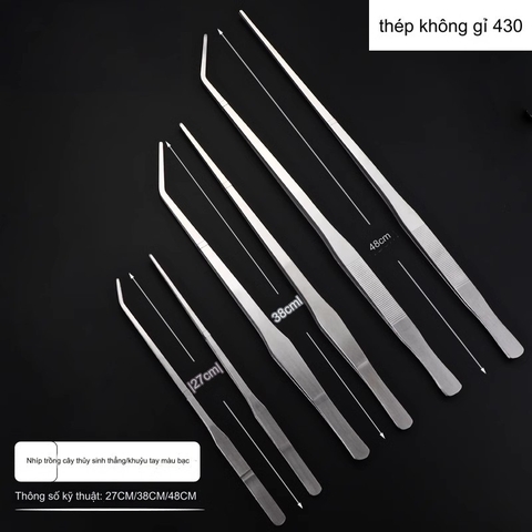 Nhíp cong - Nhíp thẳng Chất liệu Inox tốt -  chuyên dụng để trồng cây thủy sinh, gắp thức ăn cho Pet